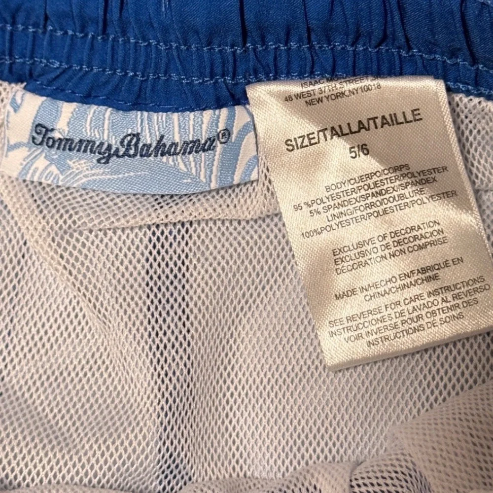 Tommy Bahama Boys‎ Blue Yellow Colorblock Swim Trunks Size 5/6 Board Shorts